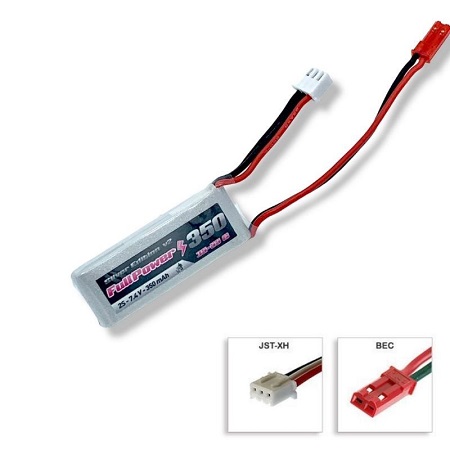 FullPower 2S 7.4V 350mAh 35C Silver Edition V2 BEC